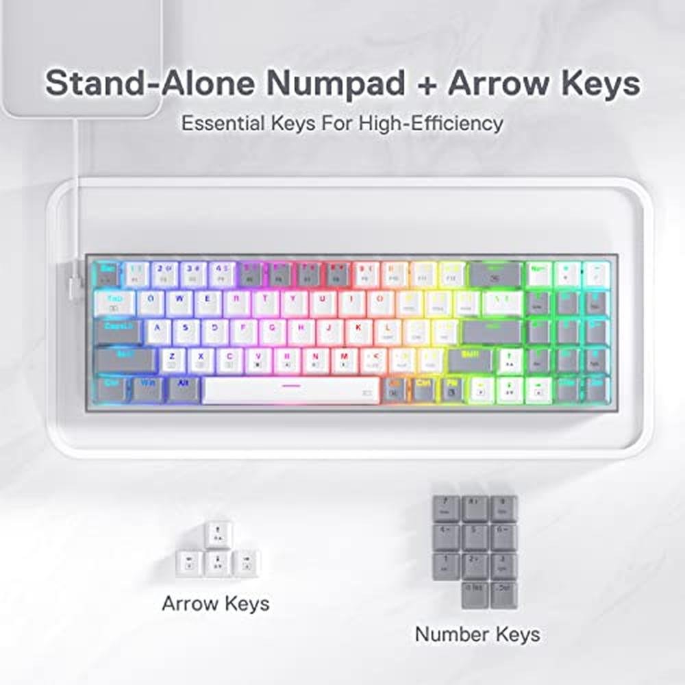 Keyboard Keys: Redragon K628 Pollux 75% Wired RGB Gaming – In Use