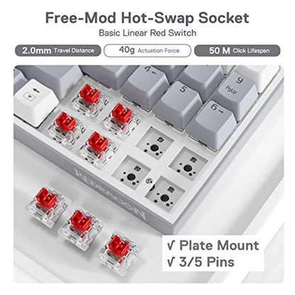 Keyboard Keys: Redragon K628 Pollux 75% Wired RGB Gaming – Packaging