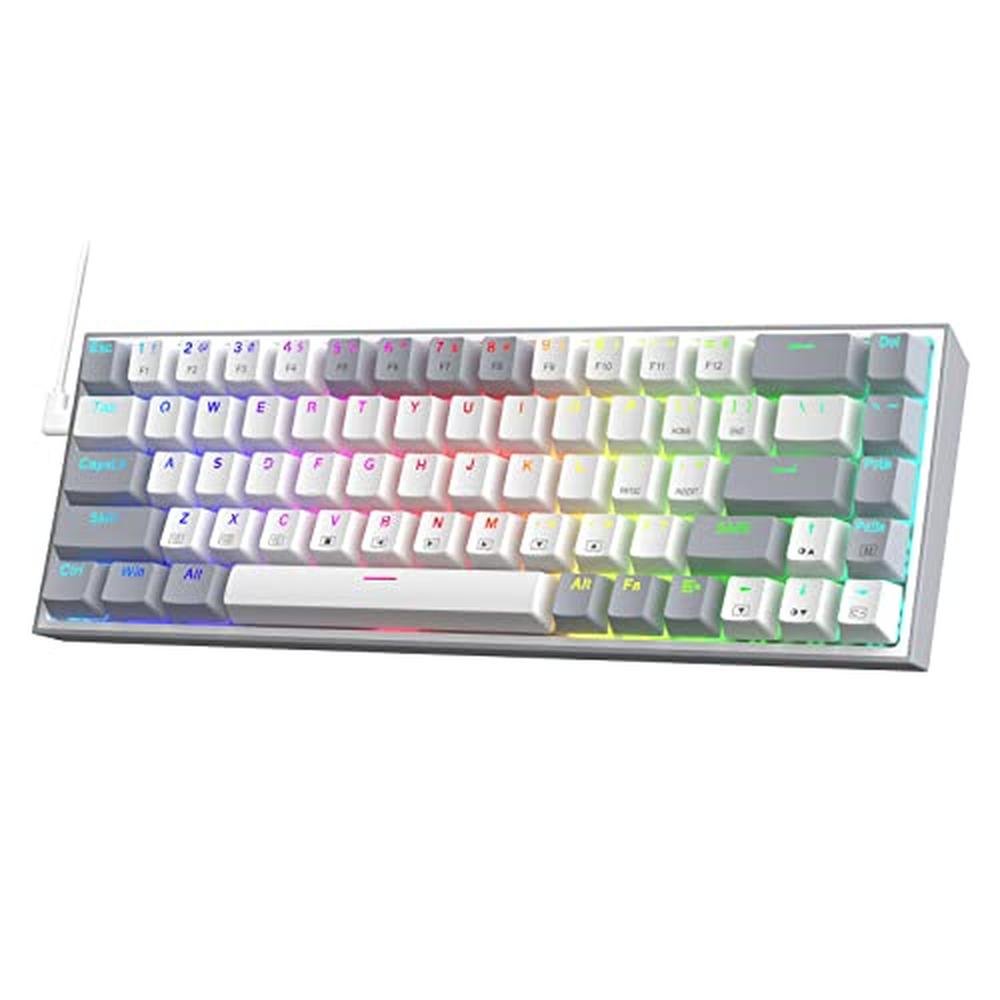 Keyboard Keys: Redragon K631 Gery 65% Wired RGB Gaming – Front View