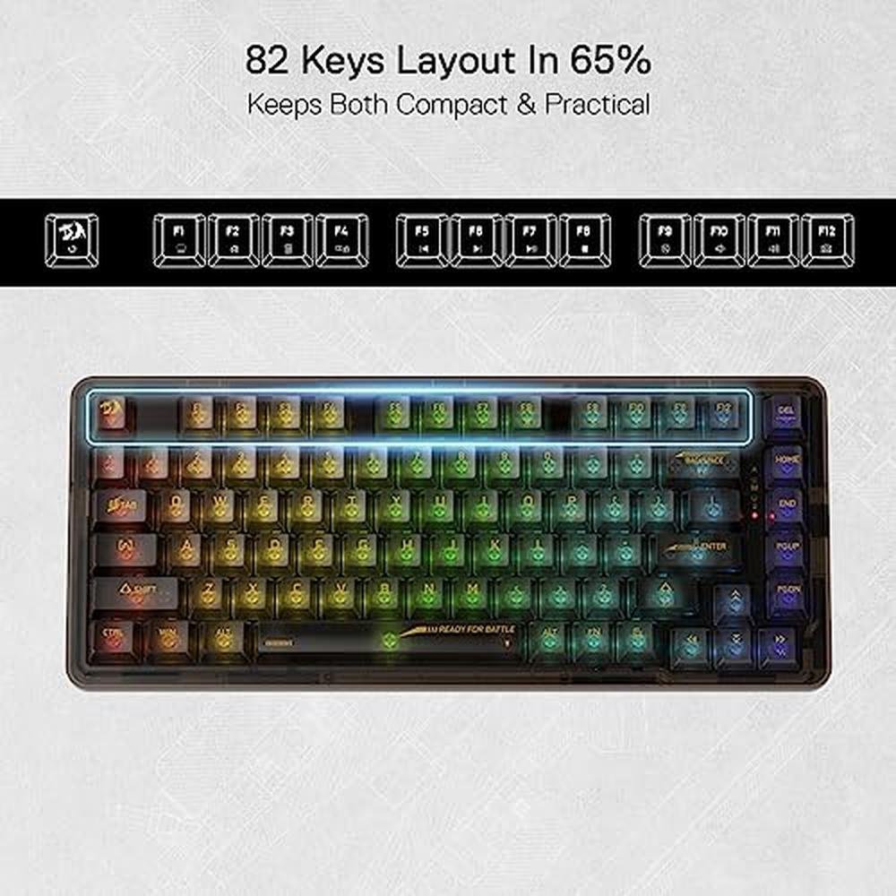 Keyboard Redragon K649 PRO: 78% Wireless Gasket RGB Gaming – In Use