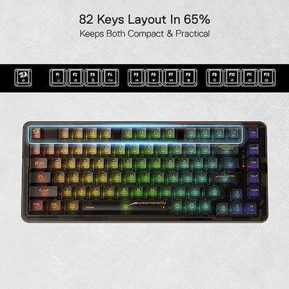 Keyboard Redragon K649 PRO: 78% Wireless Gasket RGB Gaming – In Use