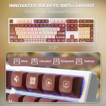 Keyboard Redragon: Redragon K668 Xmas Wired Gasket RGB – Close-up Detail