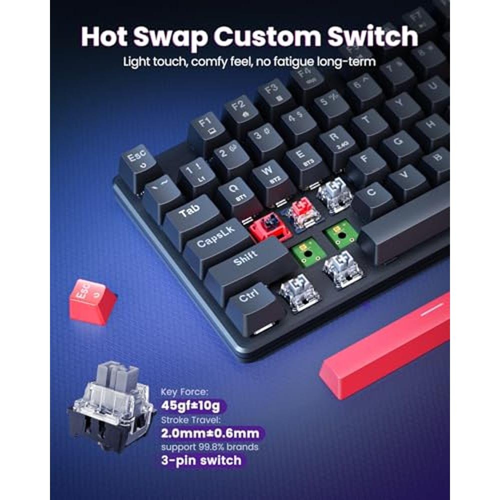 Gaming Keyboard: Redragon K671KS Wireless Mechanical – Close-up Detail