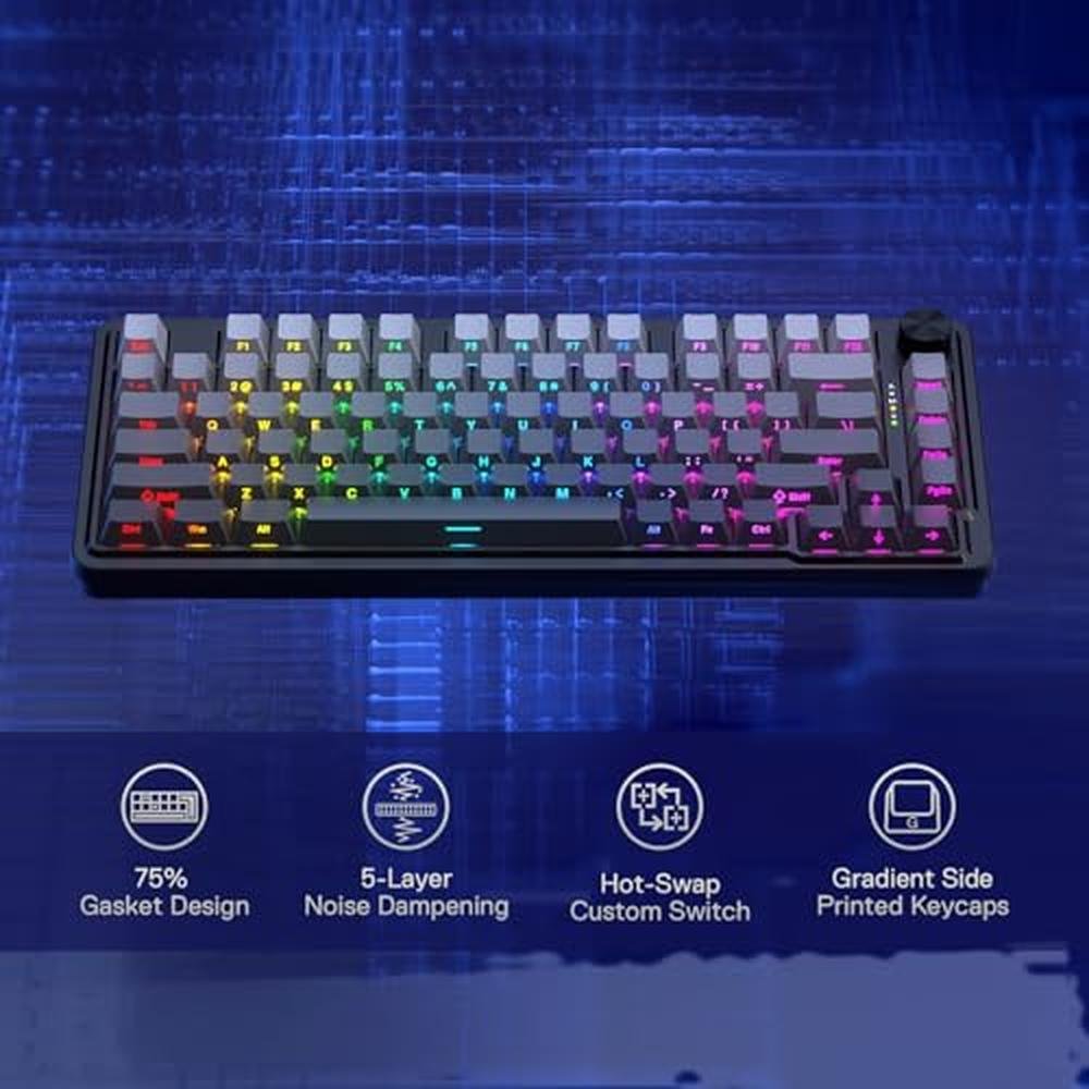 Redragon K673 GB 75 Wireless Gasket RGB Gaming Keyboard – Side View