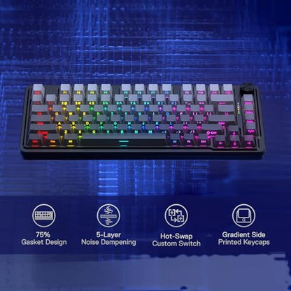Redragon K673 GB 75 Wireless Gasket RGB Gaming Keyboard – Side View