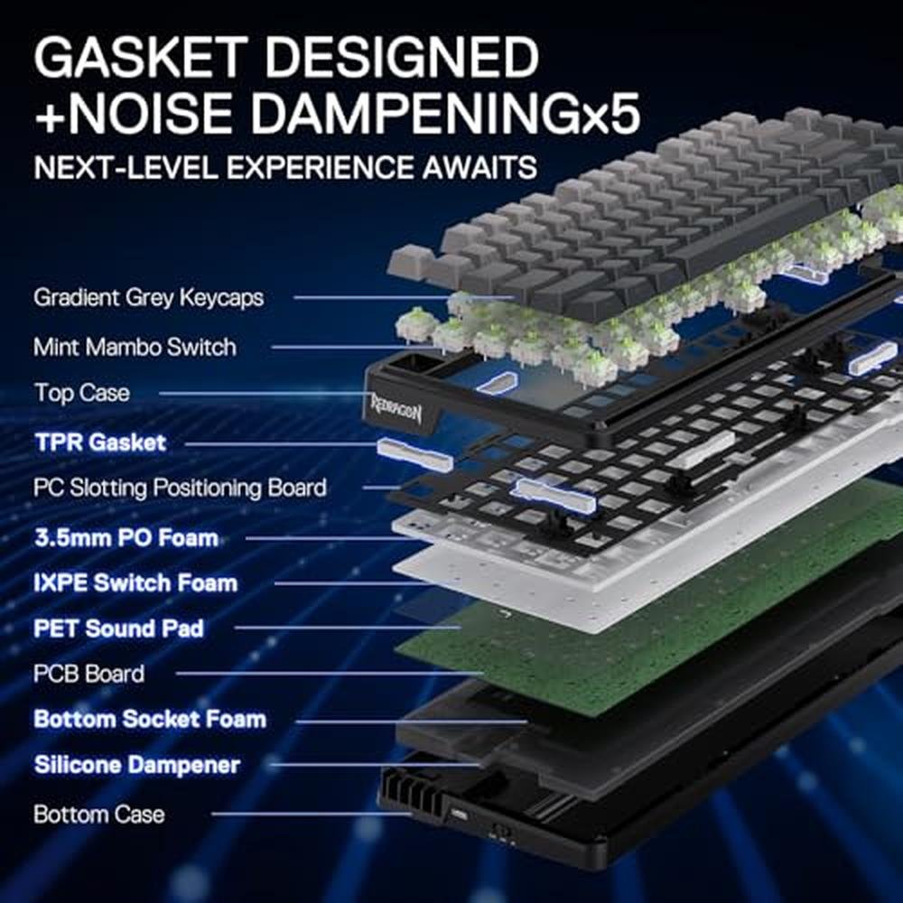 Redragon K673 GB 75 Wireless Gasket RGB Gaming Keyboard – In Use
