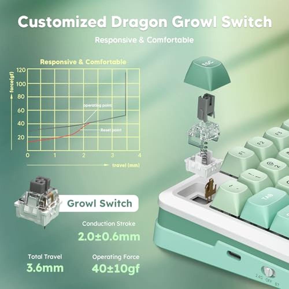 Keyboard Redragon K681: Wireless Mechanical Gaming Keyboard – Side View