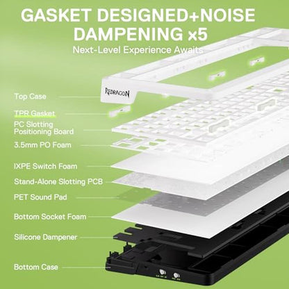 Redragon K686 Pro 98 Keys Wireless Gasket RGB Gaming – Side View