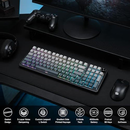 RGB Keyboard: Redragon K686 PRO 98 Keys Wireless Gasket RGB – Side View