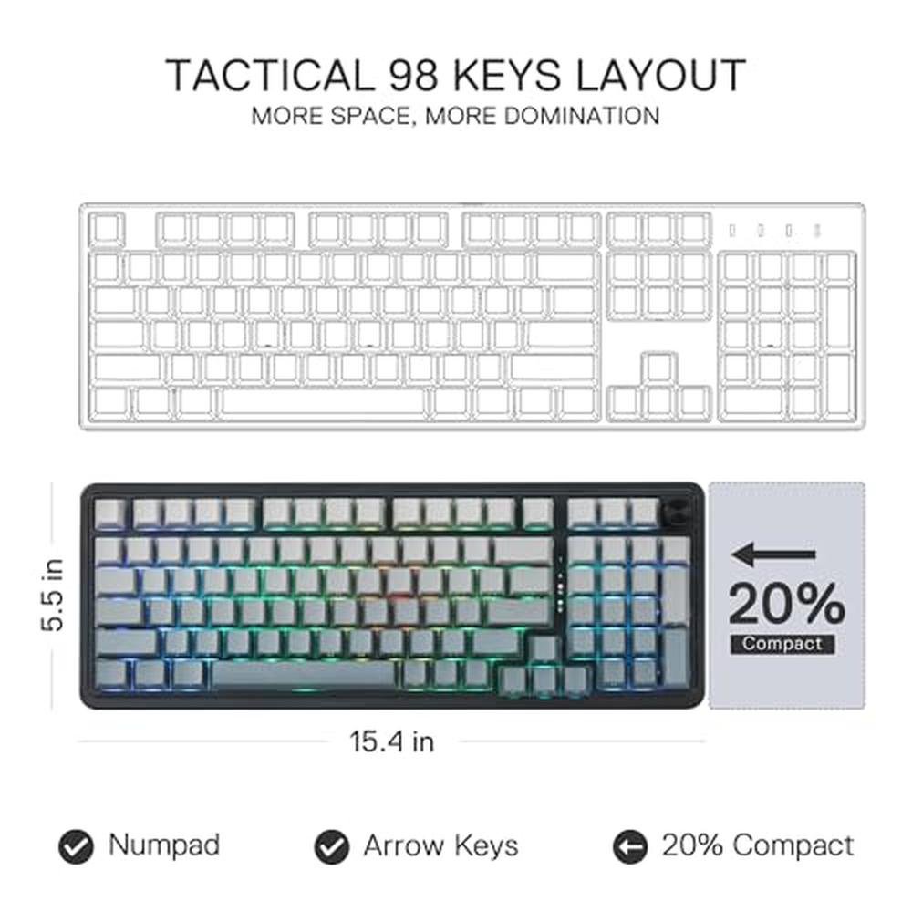 RGB Keyboard: Redragon K686 PRO 98 Keys Wireless Gasket RGB – Close-up Detail