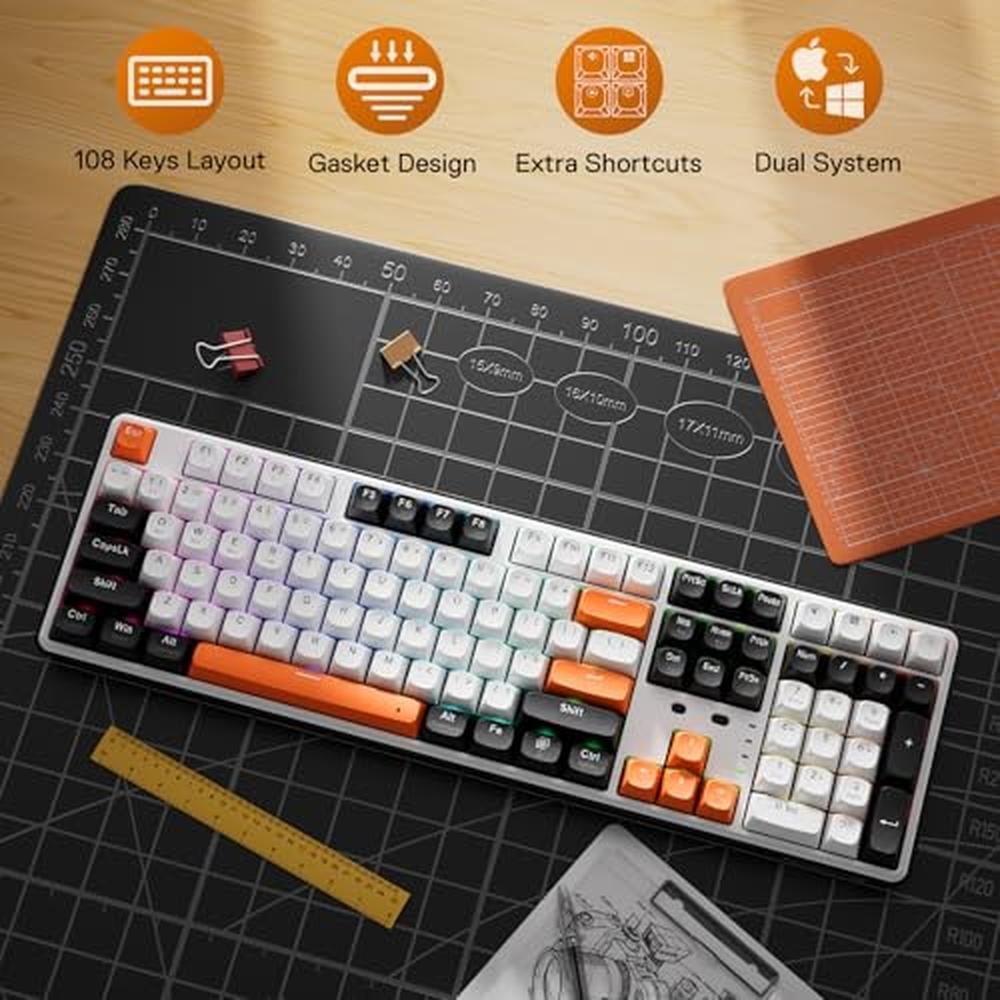 Keyboard Redragon: Redragon K689 PRO Wireless Gasket RGB – Side View