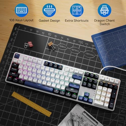 Keyboard Redragon K689: Redragon Wired Gasket RGB Gaming – Side View