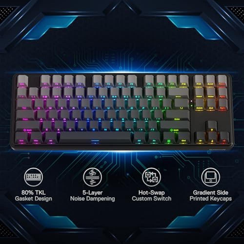 Keyboard Redragon K707 PRO GB 80% Gasket RGB Gaming Keyboard – Side View
