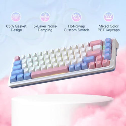Gaming Keyboard: Redragon K709 PRO 65% Wireless Gasket RGB – Side View