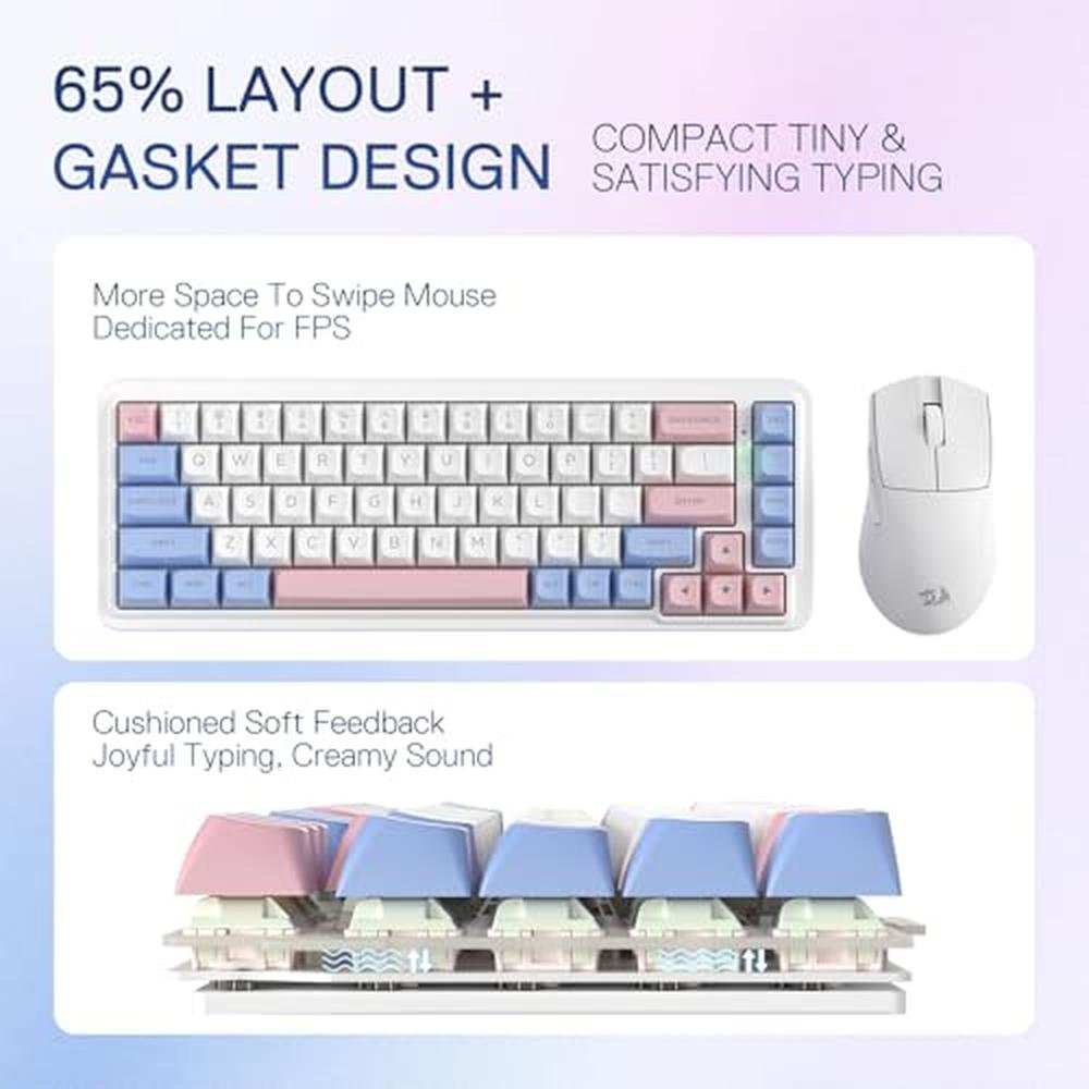 Gaming Keyboard: Redragon K709 PRO 65% Wireless Gasket RGB – Close-up Detail
