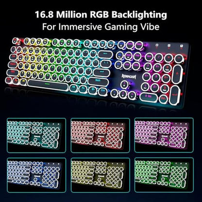 Redragon K710: Wireless Typewriter Style Mechanical Gaming – In Use
