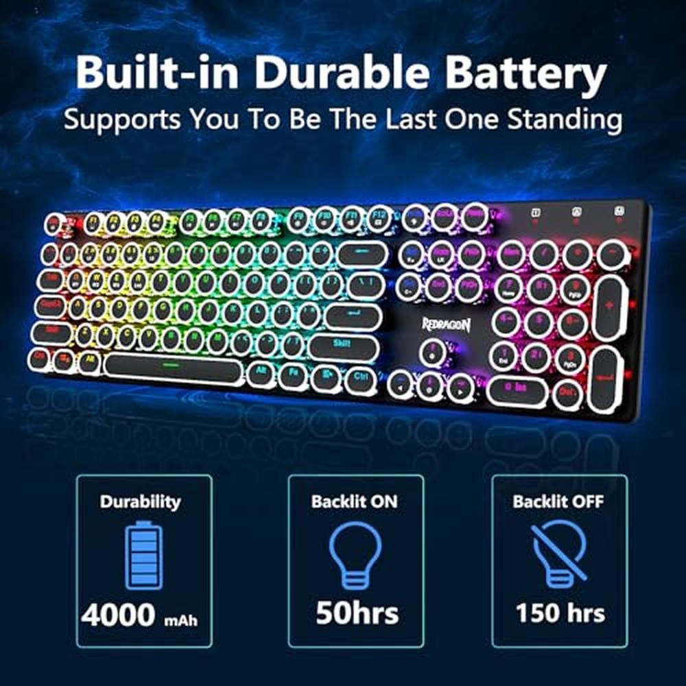 Redragon K710: Wireless Typewriter Style Mechanical Gaming – Packaging