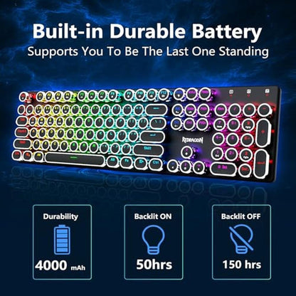 Redragon K710: Wireless Typewriter Style Mechanical Gaming – Packaging