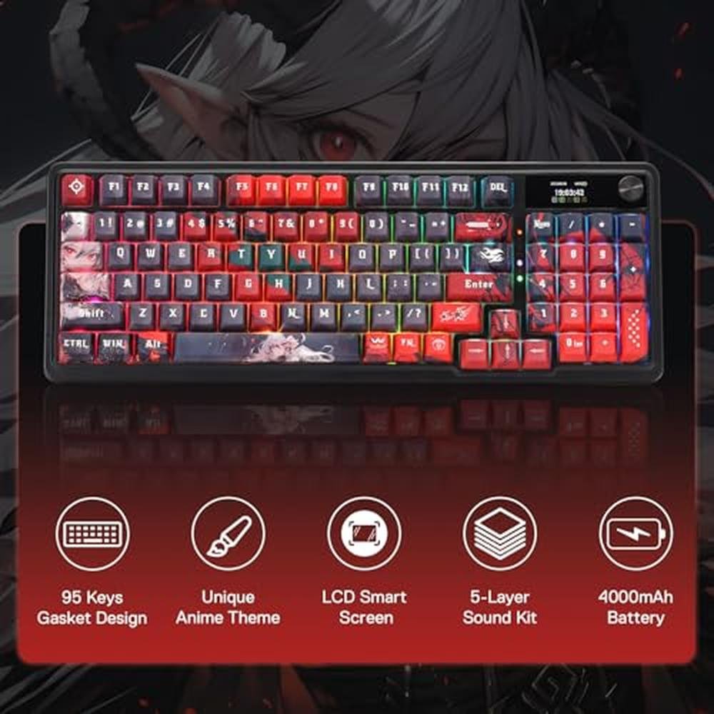 Keyboard Redragon K719 Pro: Wireless Gasket Gaming Keyboard – Side View