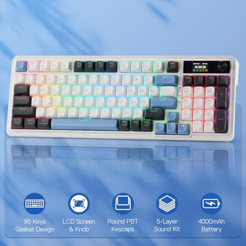 Gaming Keyboard: Redragon K719 Wireless Gasket Mechanical – Side View
