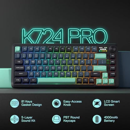 Keyboard Redragon: Redragon K724 PRO Wireless Gasket Gaming – Side View