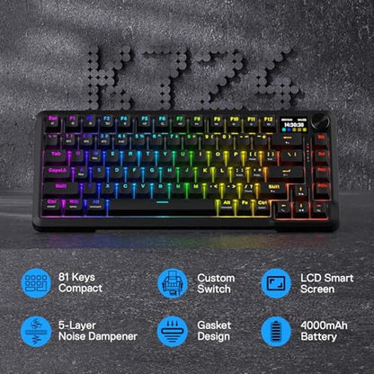 Keyboard Redragon K724 PRO Wireless Gasket Gaming Keyboard – Side View