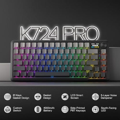 Keyboard Redragon K724 PRO Wireless Gasket Gaming Keyboard – Side View