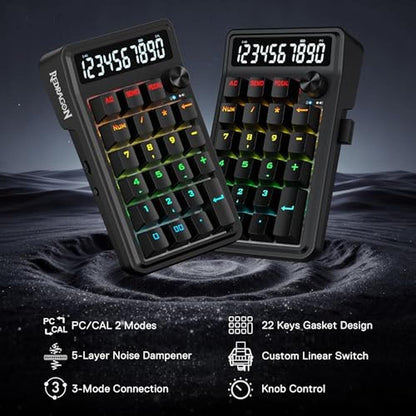 Redragon K733 PRO Wireless Gasket RGB Number Pad – Side View