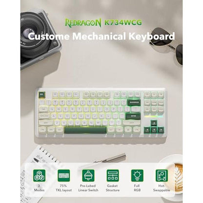 Redragon K734W Wireless Mechanical Keyboard – Side View