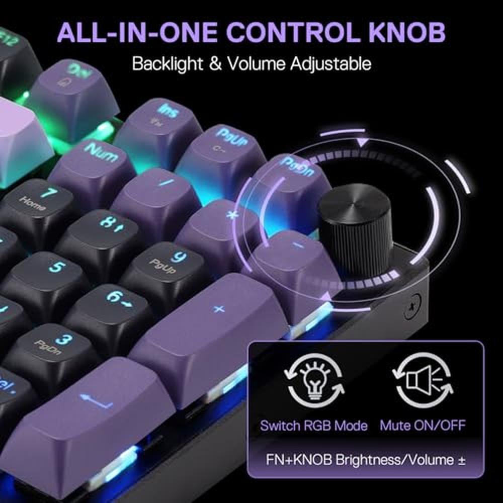 Gaming Keyboard: Redragon K740 PRO 98 Keys Wireless RGB – Close-up Detail