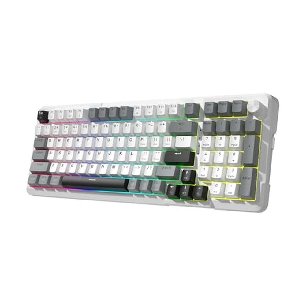 Keyboard White: Redragon K742 Wireless Mechanical Gaming – Front View