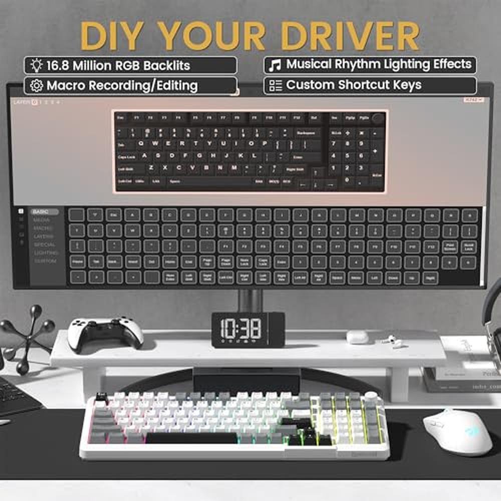 Keyboard White: Redragon K742 Wireless Mechanical Gaming – In Use