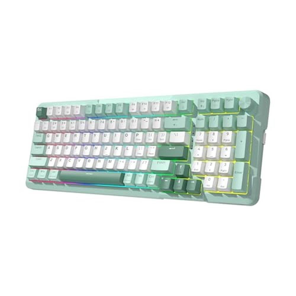 Keyboard Green: Redragon K742 Wireless Mechanical Gaming – Front View