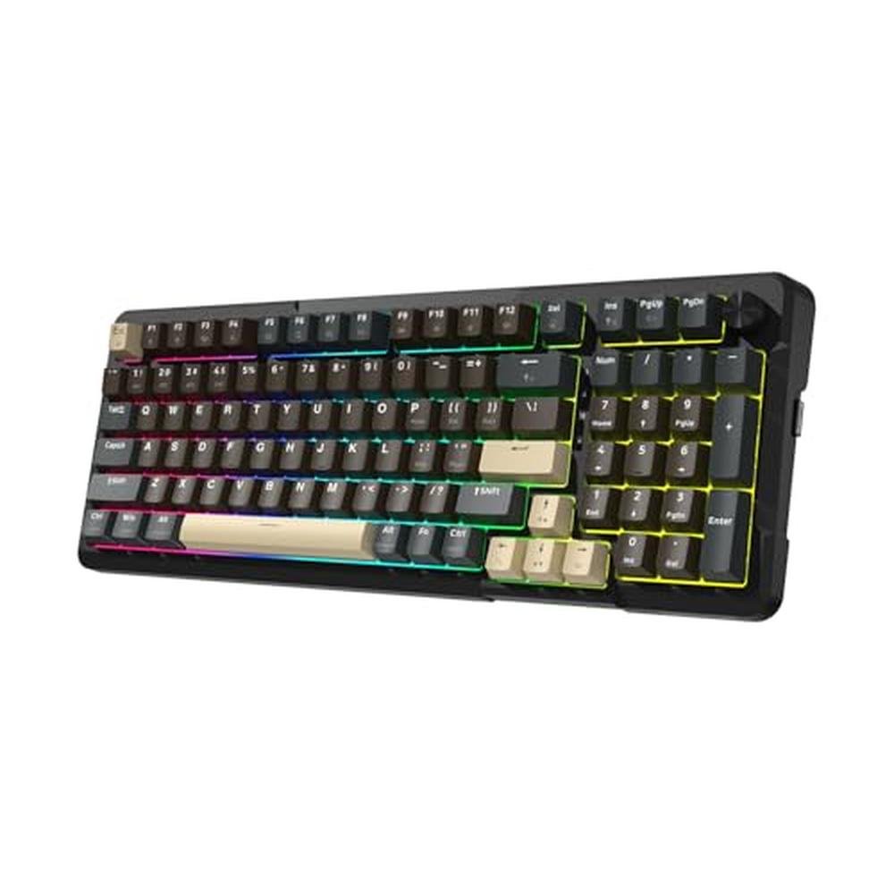 Keyboard Brown: Redragon K742 Wireless Mechanical Gaming – Front View