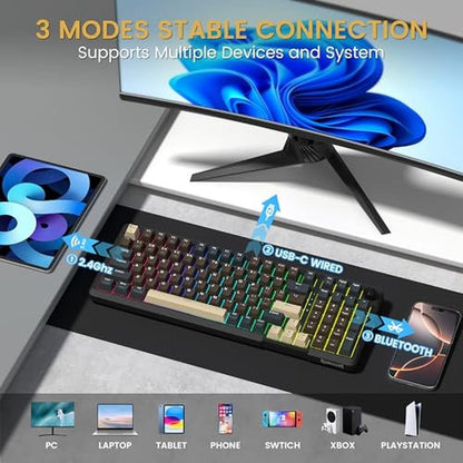 Keyboard Brown: Redragon K742 Wireless Mechanical Gaming – In Use