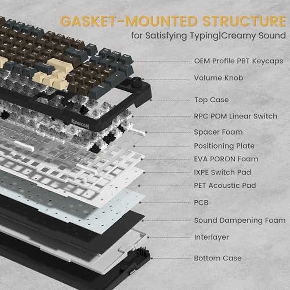 Keyboard Brown: Redragon K742 Wireless Mechanical Gaming – Packaging