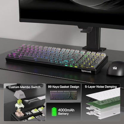 Keyboard Redragon: Redragon K744 GB PRO 99 Keys Wireless – Side View
