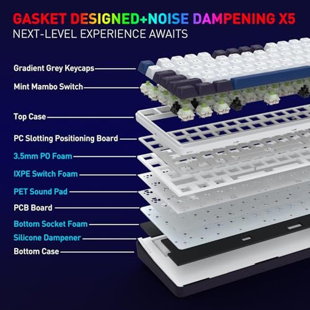 Keyboard Redragon K744 PRO 99 Keys Wireless Gasket RGB – Close-up Detail