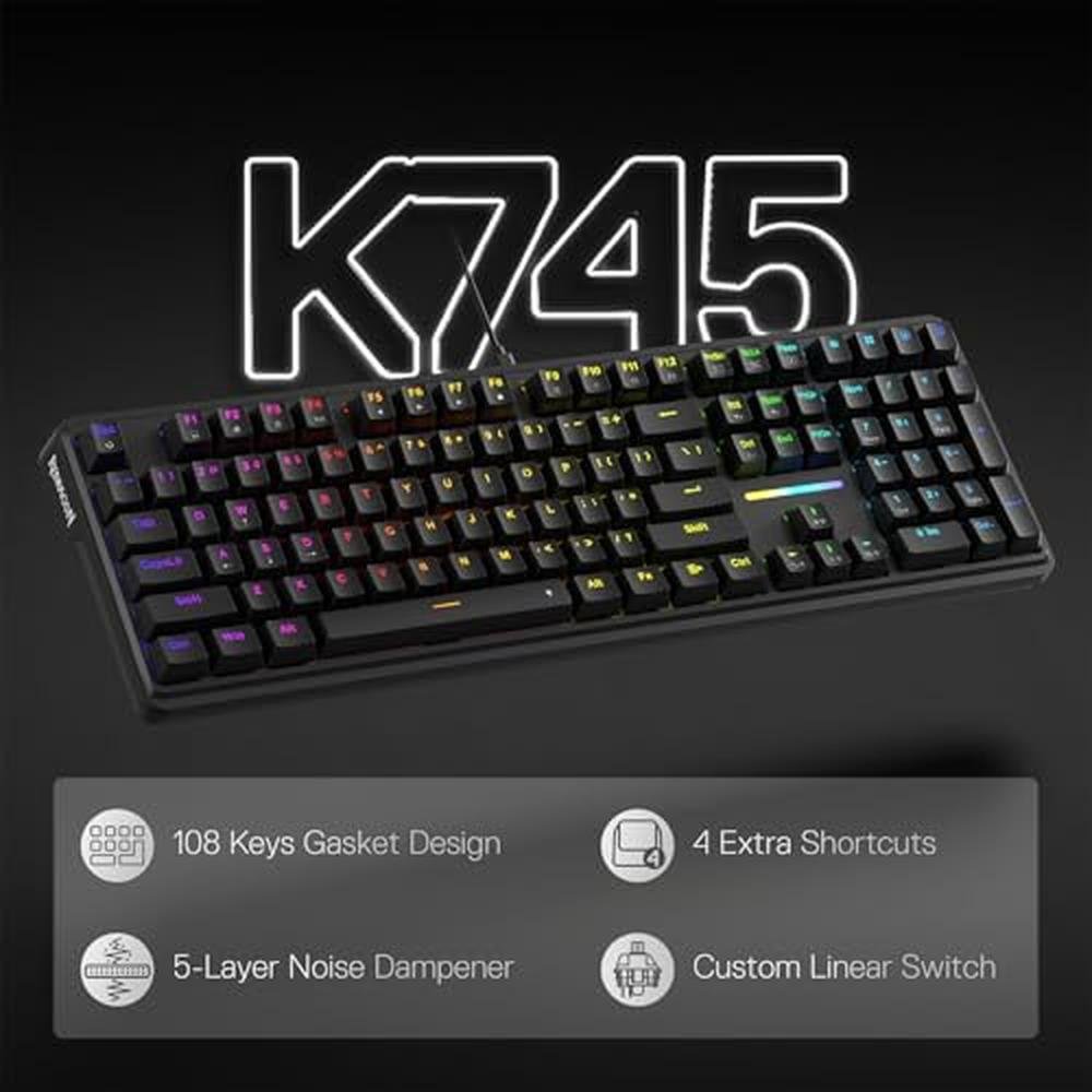 Gaming Keyboard Redragon K745 – Side View