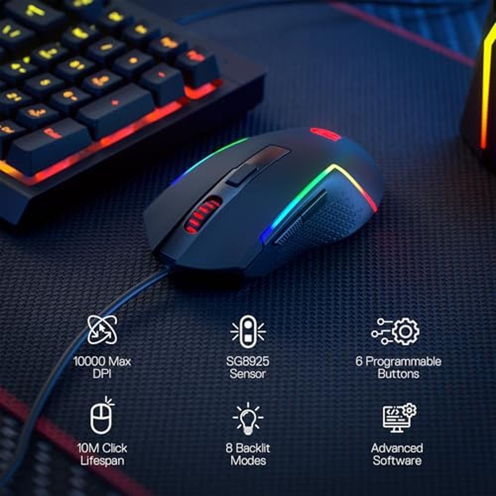 Mouse Redragon M616 RGB Gaming Mouse – Side View