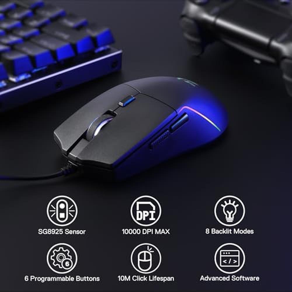 Mouse Redragon M730: Redragon Wired RGB Gaming Mouse 10000 – Side View