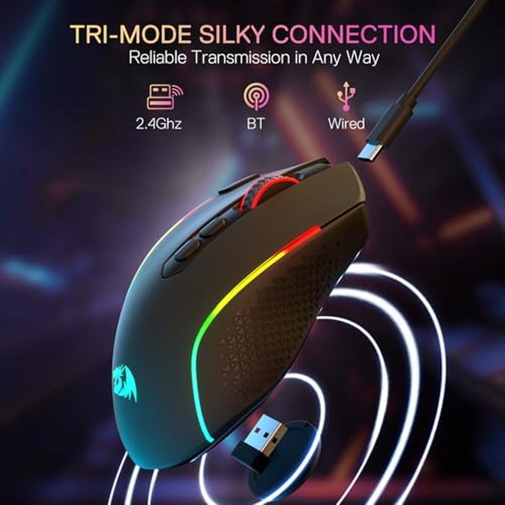 Mouse Redragon M810 MAX: 3-Mode Wireless Gaming Mouse 12000 – Close-up Detail