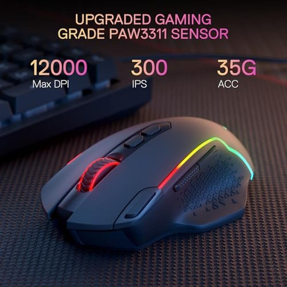 Mouse Redragon M810 MAX: 3-Mode Wireless Gaming Mouse 12000 – In Use