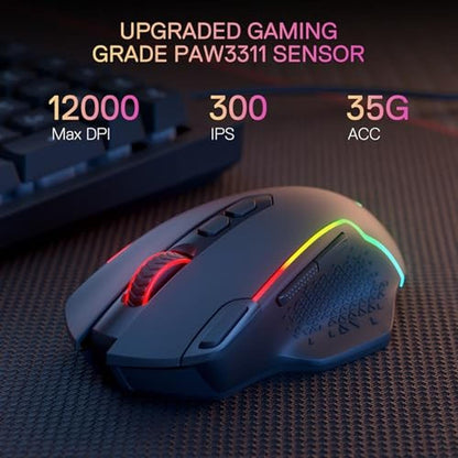 Mouse Redragon M810 MAX: 3-Mode Wireless Gaming Mouse 12000 – In Use