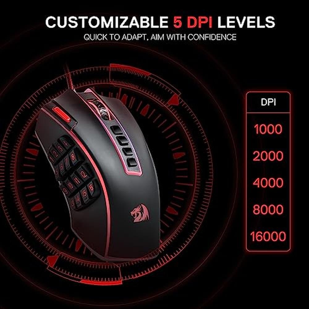 Mouse Redragon M990: Redragon MMO Gaming Mouse 32000 DPI – In Use