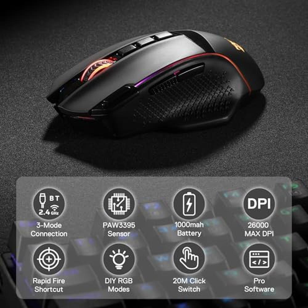 Redragon M991 Wireless Gaming Mouse – Side View