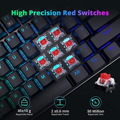Mechanical Keyboard: Redragon K565 Black Navy Blue Black – Side View