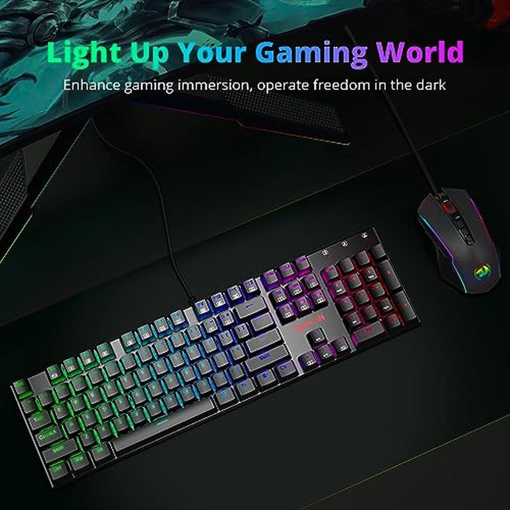 Mechanical Keyboard: Redragon K565 Black Navy Blue Black – In Use