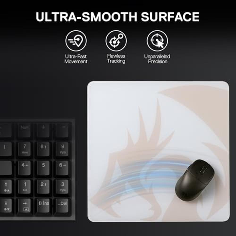 Redragon PG1M: Redragon PG1M Glass Mouse Pad Ultra-Smooth – Side View