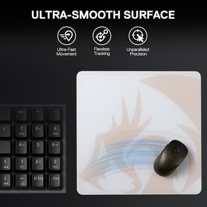 Redragon PG1M: Redragon PG1M Glass Mouse Pad Ultra-Smooth – Side View